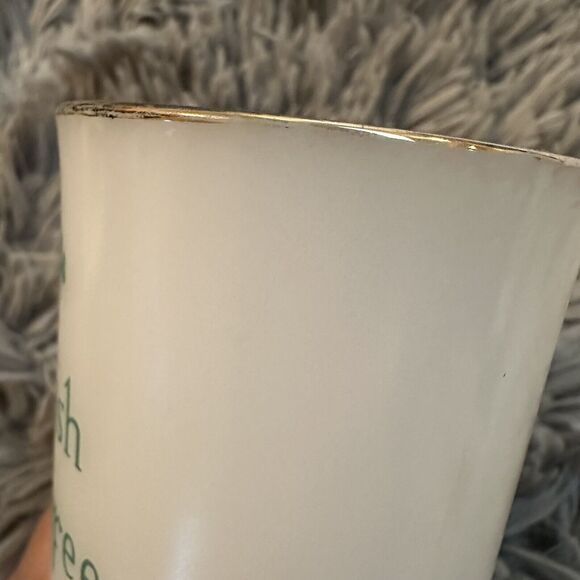 Vintage Irish Coffee Shamrock Mug Pedestal Cup Milk Glass St Patrick's Day - Picture 4 of 5
